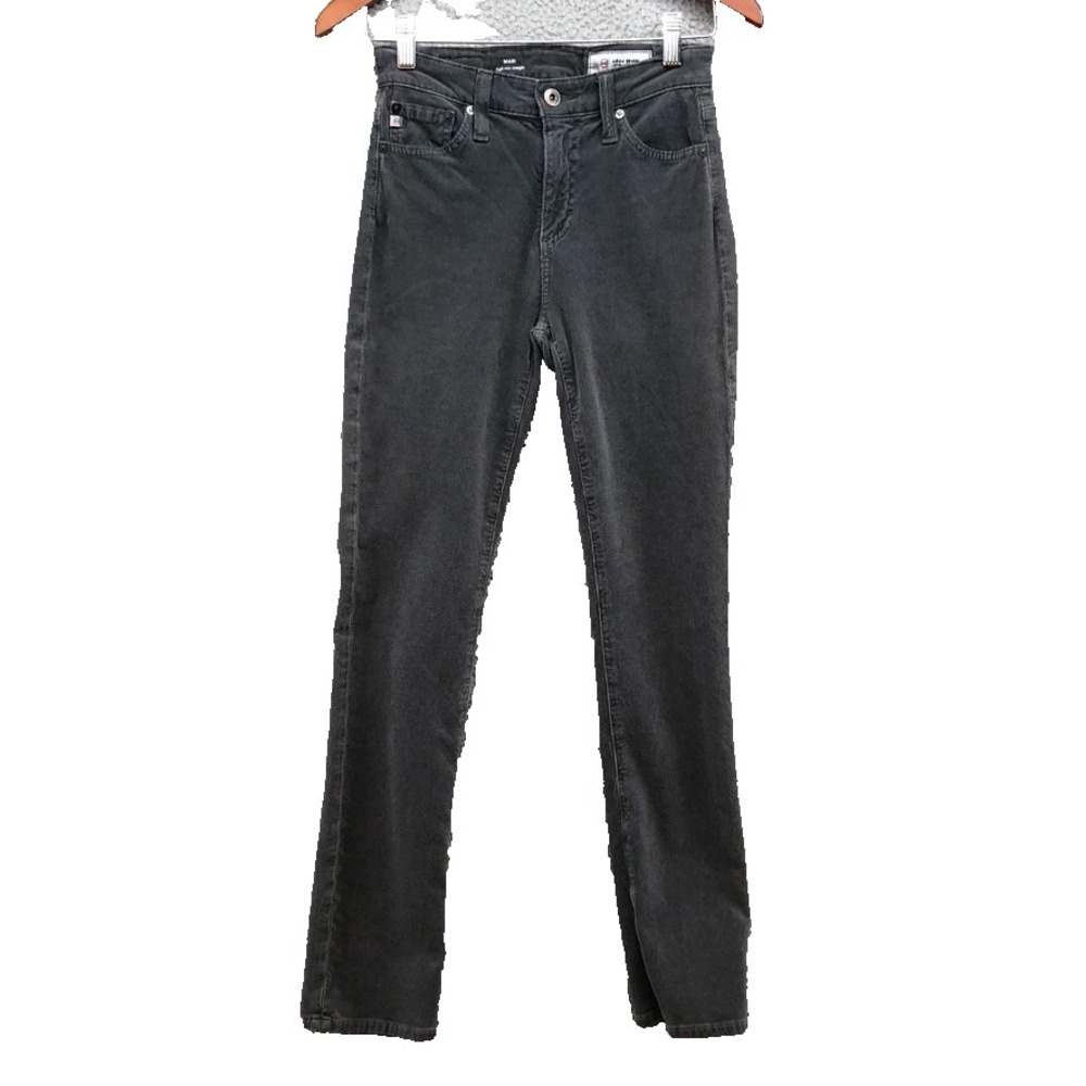 Ag Ed Denim Mari High Rise Straight Corduroy Pants‎ Womens 24 0 Gray Rocker
